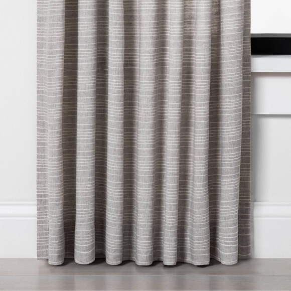 HEARTH&HAND find stripe courtain gray/sour cream 84 inch - Picture 3 of 9